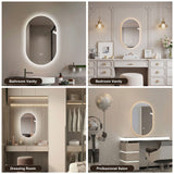 Smart Wall Mounted LED Touch Screen Mirror With Anti-Fog Function And Adjustable Lighting