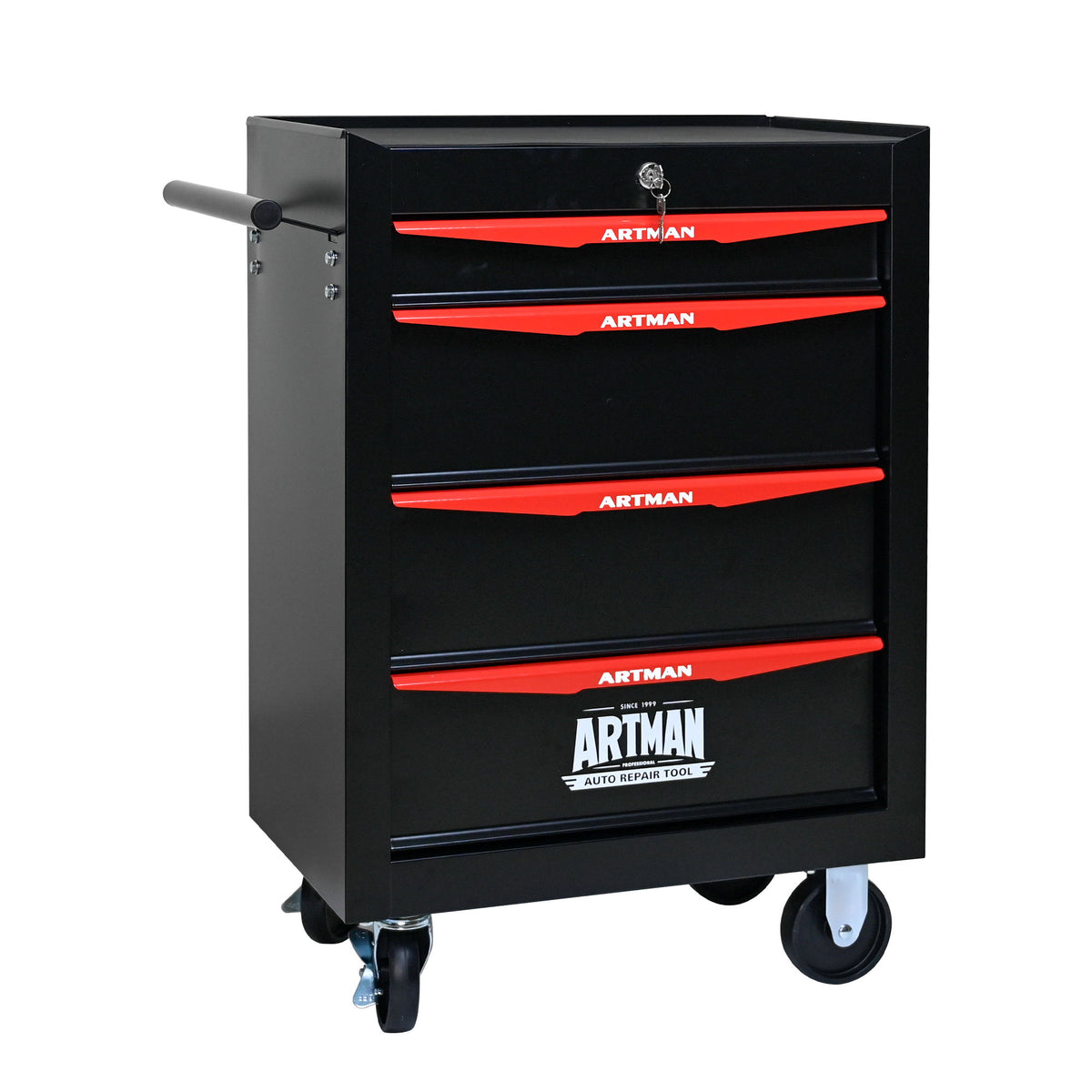 Rolling Metal Tool Chest With Drawers, Steel Storage Cabinet With Ball Bearing Slides