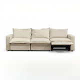 Plush Pillow Top Reclining Sofa, 3 Seat - Cream Beige