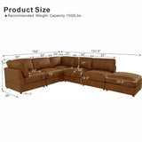 Modular Upholstered Sectional, Medium Firm Seat Cushion, Custom Configuration - Brown