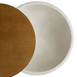 31 Inch Round Boucle Upholstered Storage Coffee Table in Natural Ivory - Coffee Tables available at Alpine Outlets in Denver