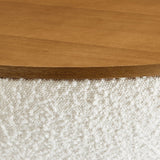 31 Inch Round Boucle Upholstered Storage Coffee Table in Natural Ivory - Coffee Tables available at Alpine Outlets in Denver