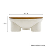 31 Inch Round Boucle Upholstered Storage Coffee Table in Natural Ivory - Coffee Tables available at Alpine Outlets in Denver