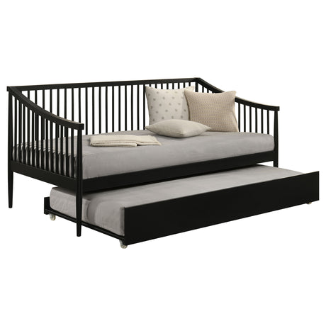 Delgado Windsor Twin Wood Daybed with Trundle, Black