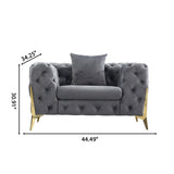 Accent Chair With Diamond Button Tufting, Matching Throw Pillow
