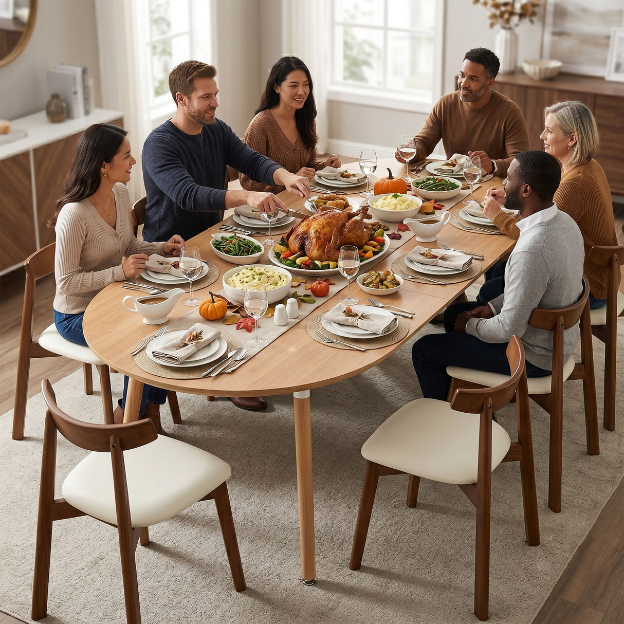 3 In 1 Extendable Dining Table - Wood