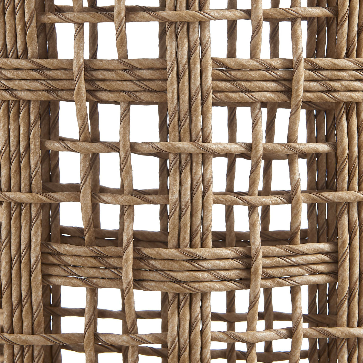 Driftbay - Rattan Round Outdoor Side Table With Sintered Stone Table Top - Natural