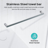 Frameless Double Sliding Shower Door In, Thick Tempered Glass, Reversible Installation