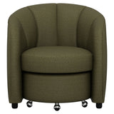 Barrel Chair With Nesting Ottoman - Forest Green