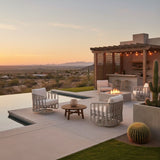 Breeze - Cream Metal Outdoor Swivel Lounge Chair With Cushions - Pearl