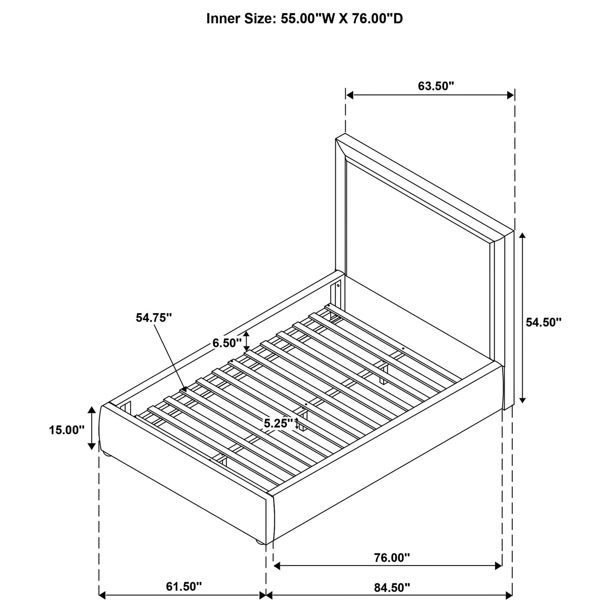 Lawson 54-Inch Upholstered Full Panel Platform Bed, Mushroom