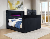 Tisdall Eastern King Flame Visualizer Wingback TV Bed Black