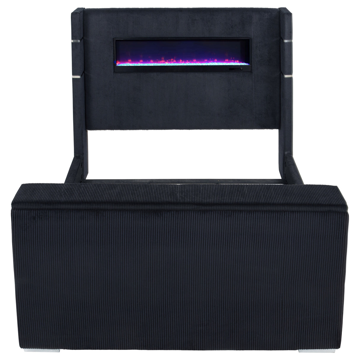 Tisdall Eastern King Flame Visualizer Wingback TV Bed Black