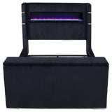 Tisdall Queen Flame Visualizer Wingback TV Bed Black