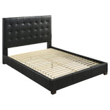 Medley Genuine Leather Queen Platform Bed Black