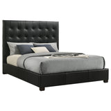 Medley Genuine Leather Queen Platform Bed Black