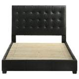 Medley Genuine Leather Queen Platform Bed Black