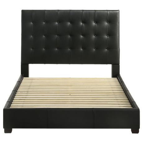 Medley Genuine Leather Queen Platform Bed Black