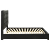 Medley Genuine Leather Queen Platform Bed Black