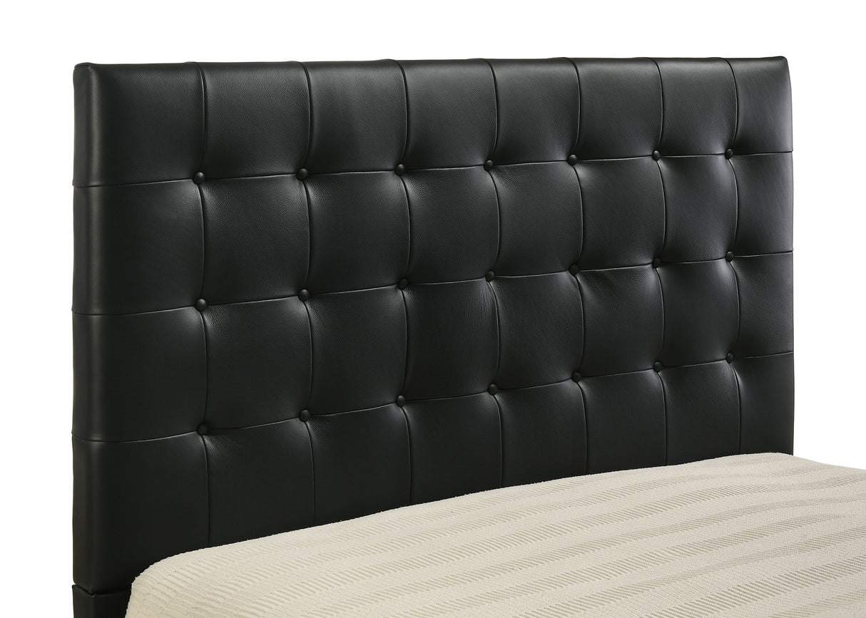Medley Genuine Leather Queen Platform Bed Black