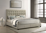 Medley Genuine Leather Eastern King Platform Bed in Tan
