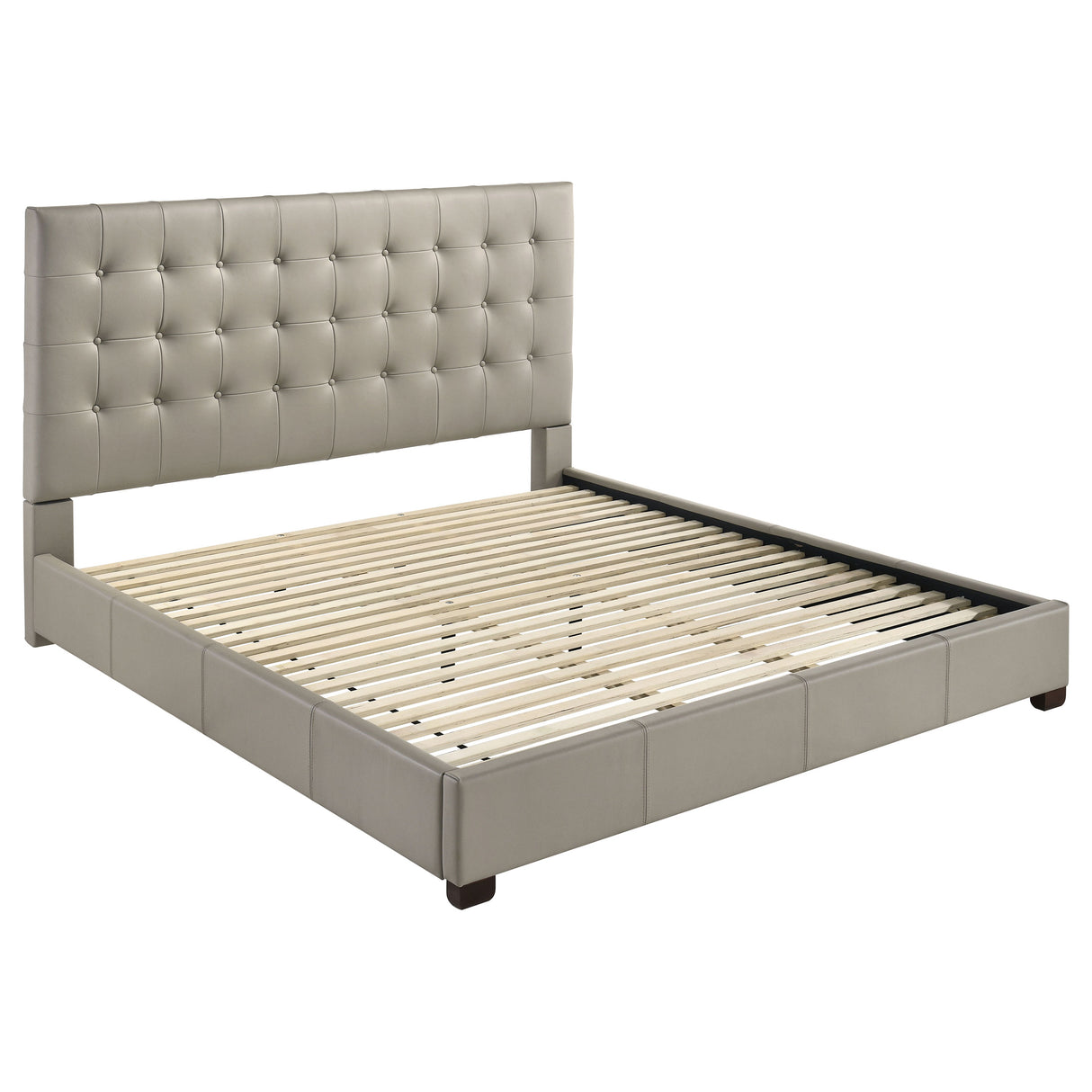 Medley Genuine Leather Eastern King Platform Bed in Tan