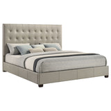Medley Genuine Leather Eastern King Platform Bed in Tan