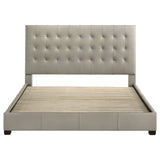 Medley Genuine Leather Eastern King Platform Bed in Tan