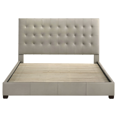 Medley Genuine Leather Eastern King Platform Bed in Tan