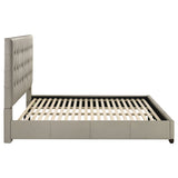 Medley Genuine Leather Eastern King Platform Bed in Tan