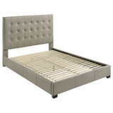 Medley Genuine Leather Queen Platform Bed in Tan