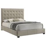 Medley Genuine Leather Queen Platform Bed in Tan