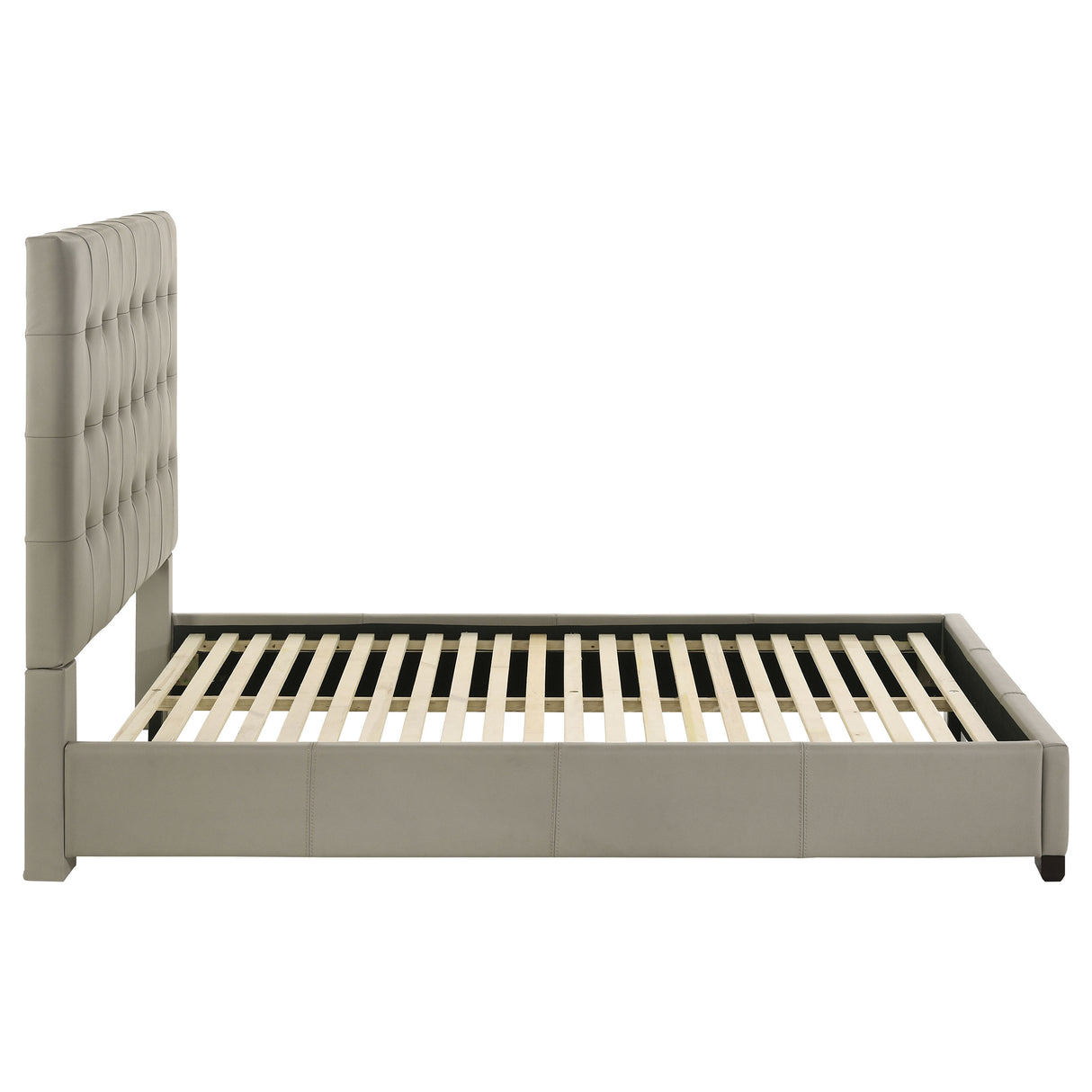 Medley Genuine Leather Queen Platform Bed in Tan