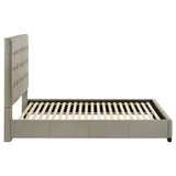 Medley Genuine Leather Queen Platform Bed in Tan