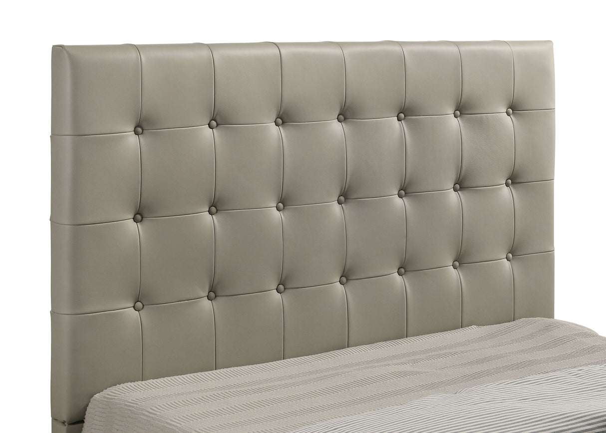 Medley Genuine Leather Queen Platform Bed in Tan