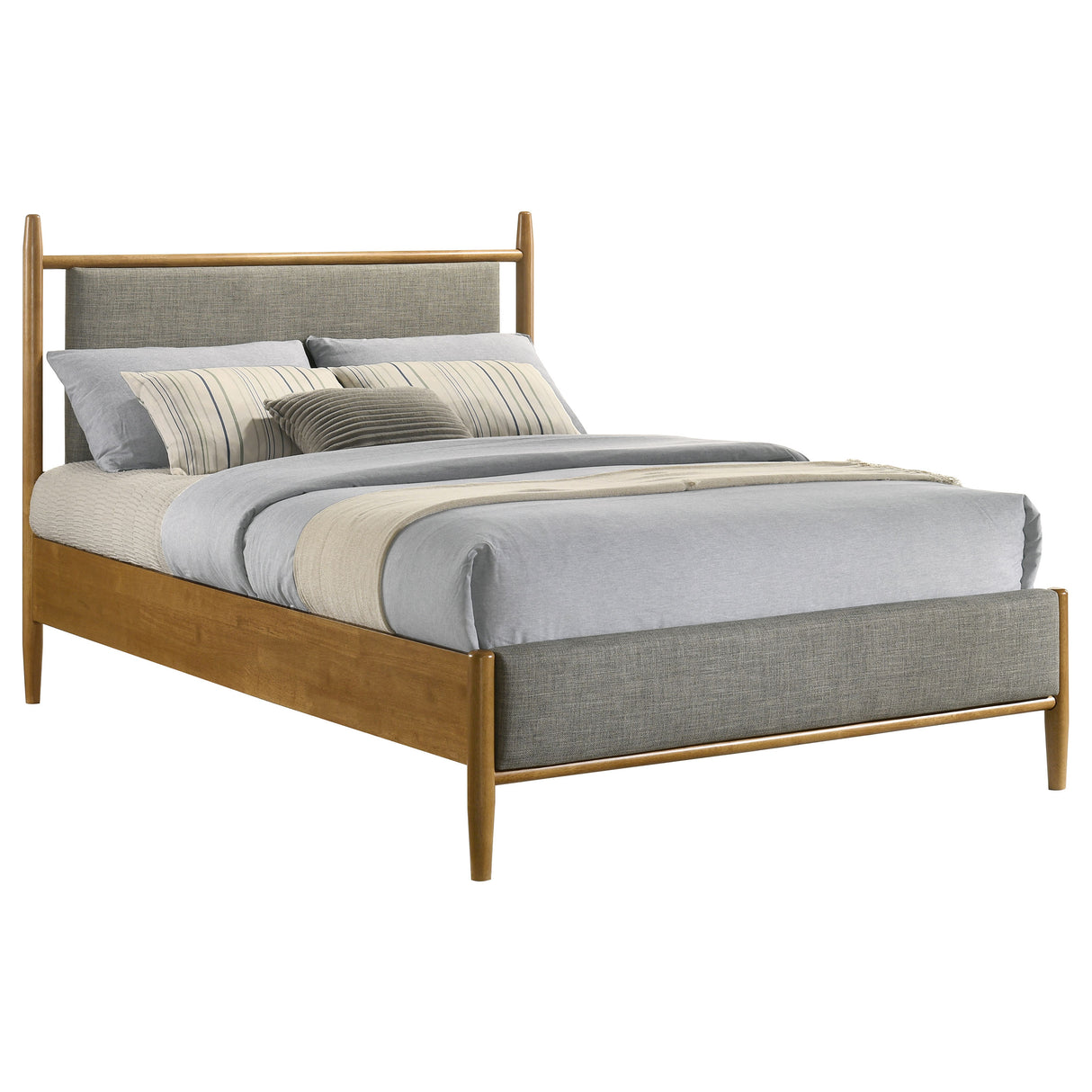 Mason 46-Inch Full Platform Bed - Grey and Light Brown