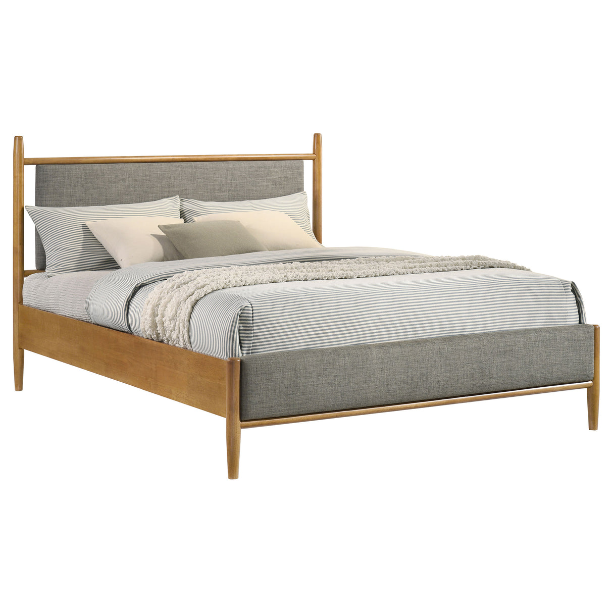 Mason 46-inch Queen Platform Bed Grey and Light Brown