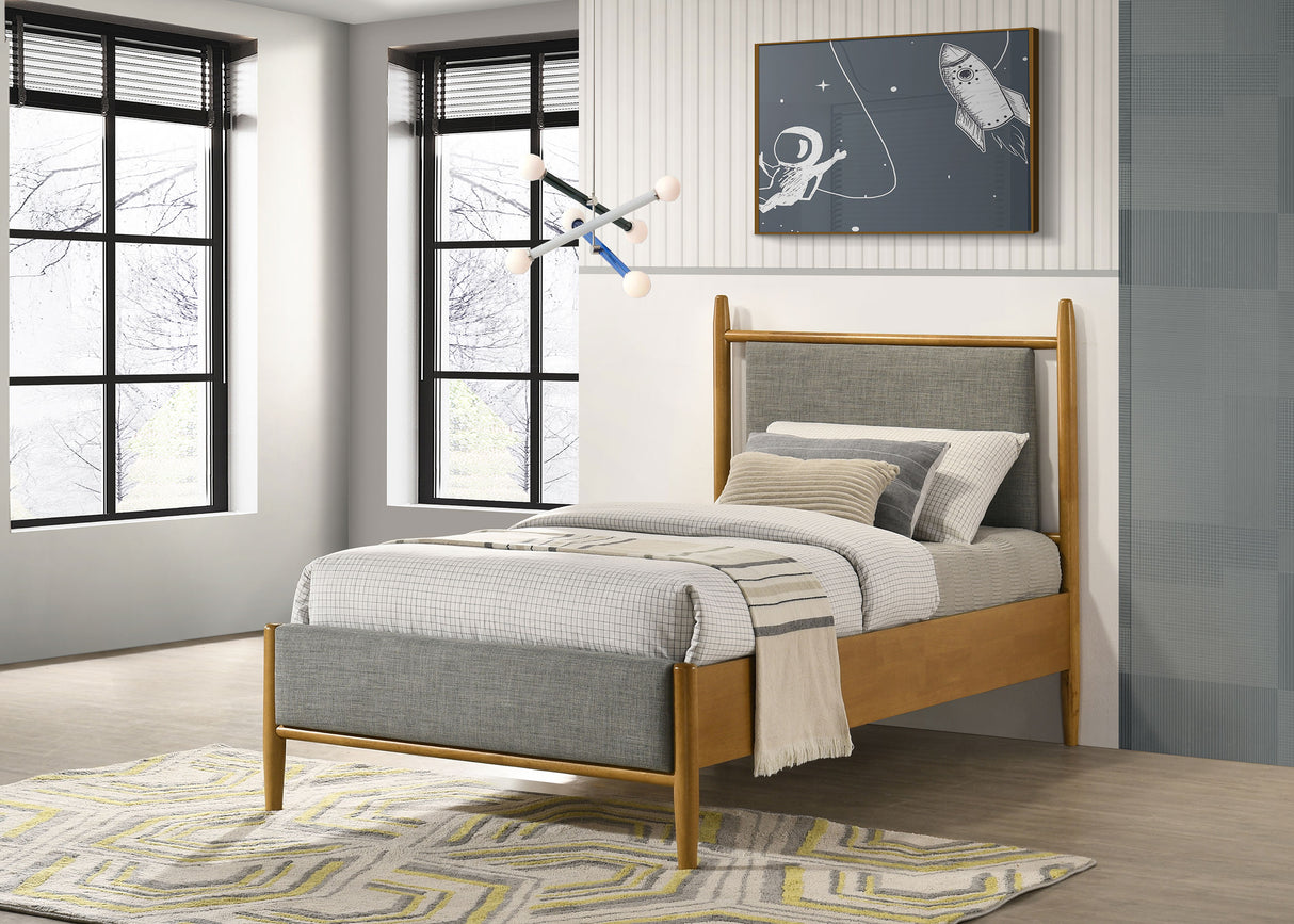 Mason 46-inch Twin Platform Bed in Grey and Light Brown