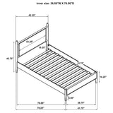 Mason 46-inch Twin Platform Bed in Grey and Light Brown