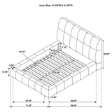 Nollet 48-Inch Upholstered Queen Platform Bed in Cream