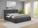 Nollet 48-Inch Upholstered California King Platform Bed in Grey