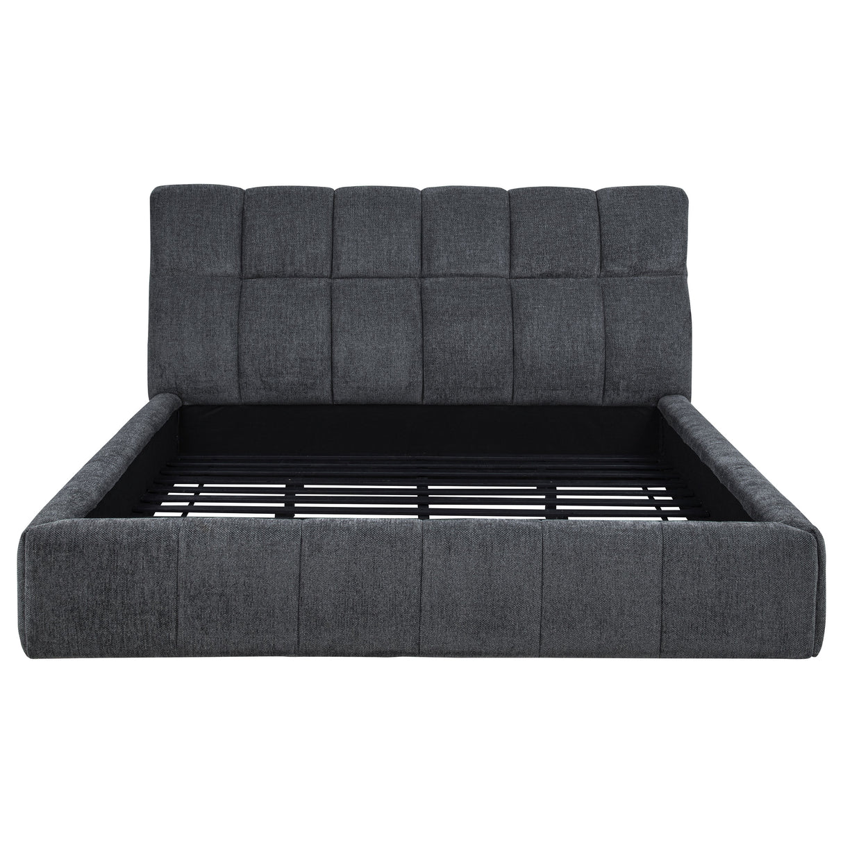 Nollet 48-Inch Upholstered California King Platform Bed in Grey