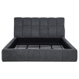 Nollet 48-Inch Upholstered California King Platform Bed in Grey