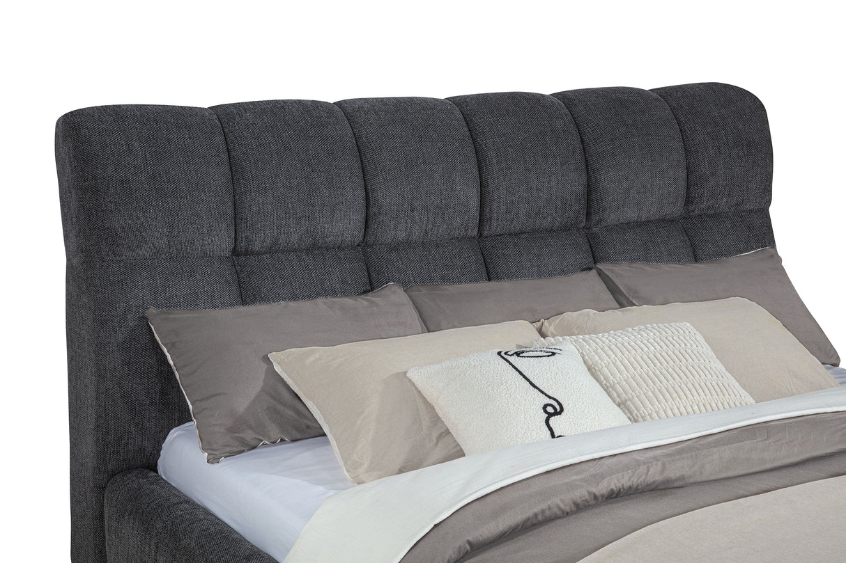 Nollet 48-Inch Upholstered California King Platform Bed in Grey