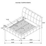 Nollet 48-Inch Upholstered California King Platform Bed in Grey