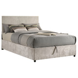 Reeves Beige Upholstered Full Lift-Top Storage Platform Bed
