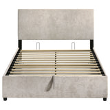 Reeves Beige Upholstered Full Lift-Top Storage Platform Bed