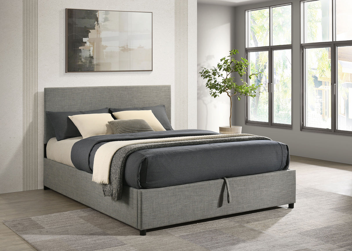 Reeves Grey Upholstered Full Lift-Top Storage Platform Bed