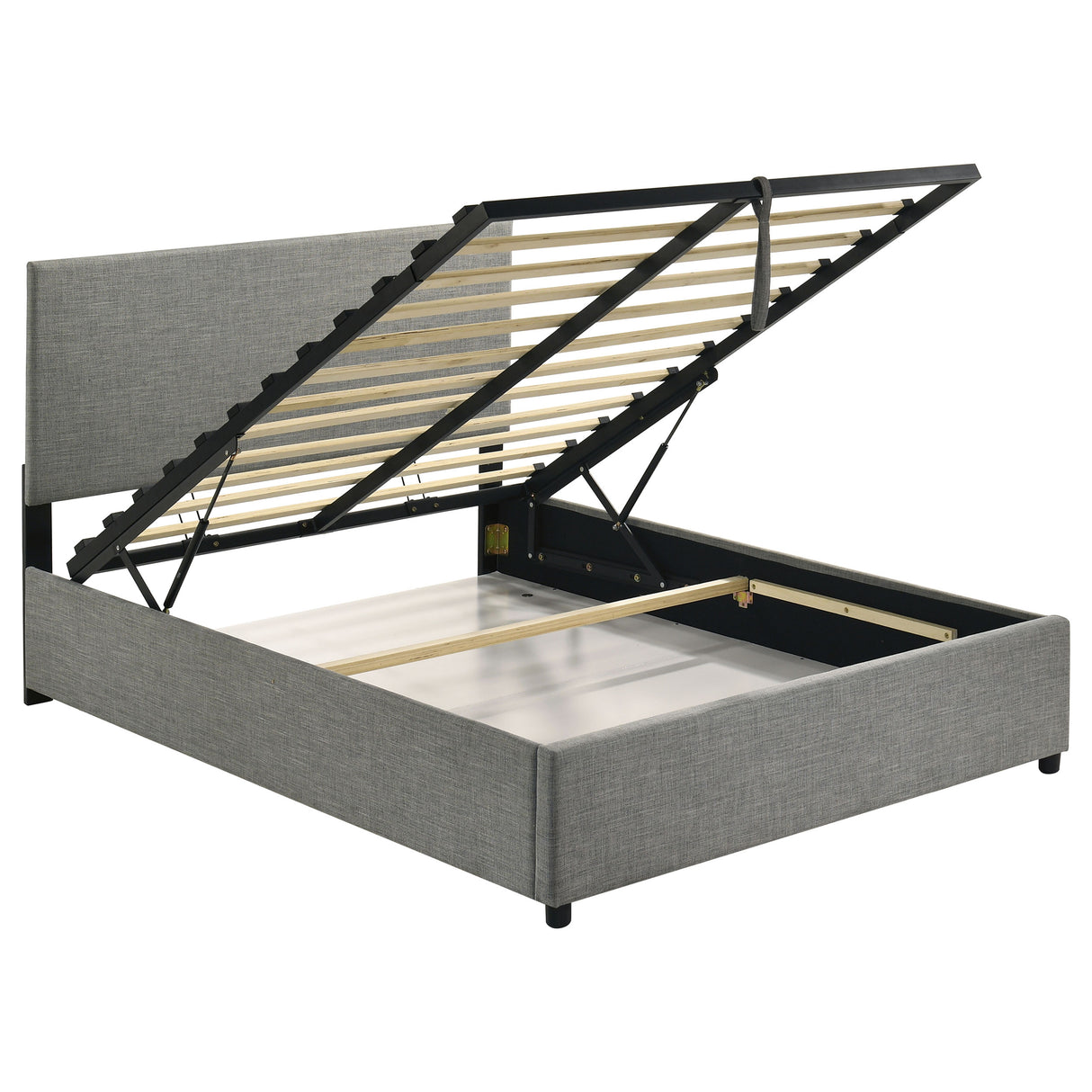 Reeves Grey Upholstered Full Lift-Top Storage Platform Bed