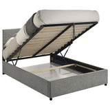 Reeves Grey Upholstered Full Lift-Top Storage Platform Bed